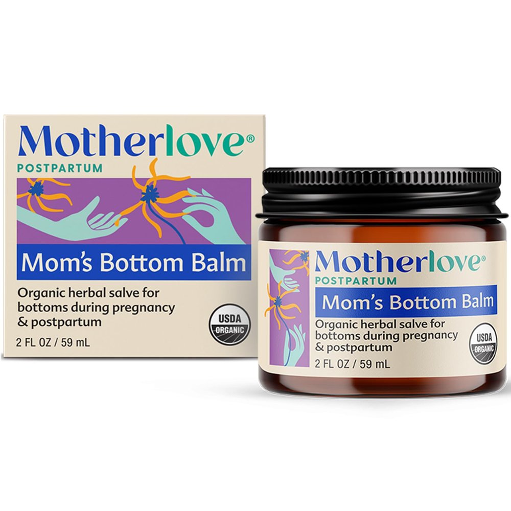 Motherlove Mom's Bottom Balm (2 oz) Organic Herbal Salve w/Witch Hazel for Bottoms During Pregnancy & Postpartum Non-GMO Ointment