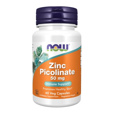 NOW Foods Supplements, Zinc Picolinate 50 mg, Supports Enzyme Functions*, Immune Support*, 60 Veg Capsules
