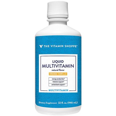 The Vitamin Shoppe Liquid Multivitamin - Easy Absorption Complete Nutrition | Orange Vanilla Flavor | 32 oz | Family Formula