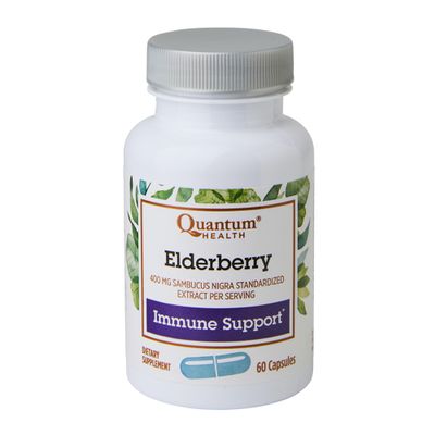 Quantum Health Black Elderberry Supplement Sambucus Nigra Extract 400mg Daily Immune Support & Wellness Boost of Powerful Antioxidants for Women & Men - 60 Capsules