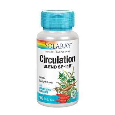 SOLARAY Circulation Blend SP-11B | Herbs & Cell Salt for Healthy Circulatory System Support | 50 Servings | 100 VegCaps