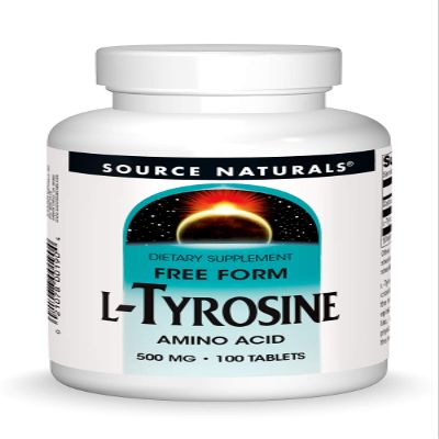 Source Naturals L-Tyrosine -Free Form Amino Acid Supplement - 100 Tablets