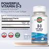KAL Vitamin D3 400 IU Softgels (10 mcg), Active Form of Vitamin D, Calcium Absorption, Bone Health, Immune Support Supplement, Liquid Filled ActivGel, Made Without Soy, 100 Servings, 100 Softgels view 3