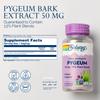 SOLARAY Pygeum Bark Extract 50mg - Pygeum Supplement for Prostate Health Support - Guaranteed to Contain 6.5mg Plant Sterols Like Beta Sitosterol, Non-GMO, Vegan, 60-Day Guarantee, 60 Serv, 60 VegCaps view 2