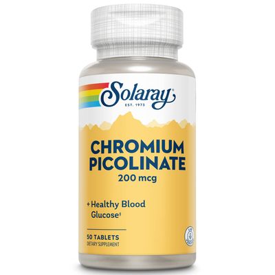 Solaray Chromium Picolinate, Tablet (Btl-Plastic) 200mcg | 50ct