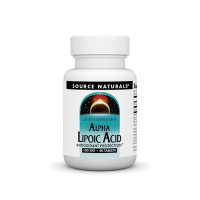 Source Naturals Alpha Lipoic Acid Supports Healthy Sugar Metabolism, Liver Function & Energy Generation* -100 mg - 60 Tablets