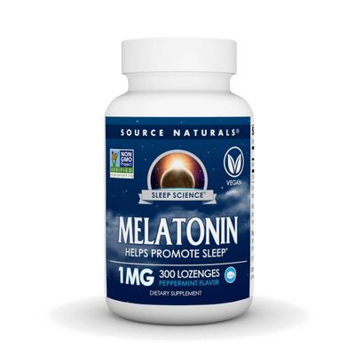 Source Naturals Melatonin Helps Promote Sleep* 1 mg - 300 Peppermint Flavored Lozenges