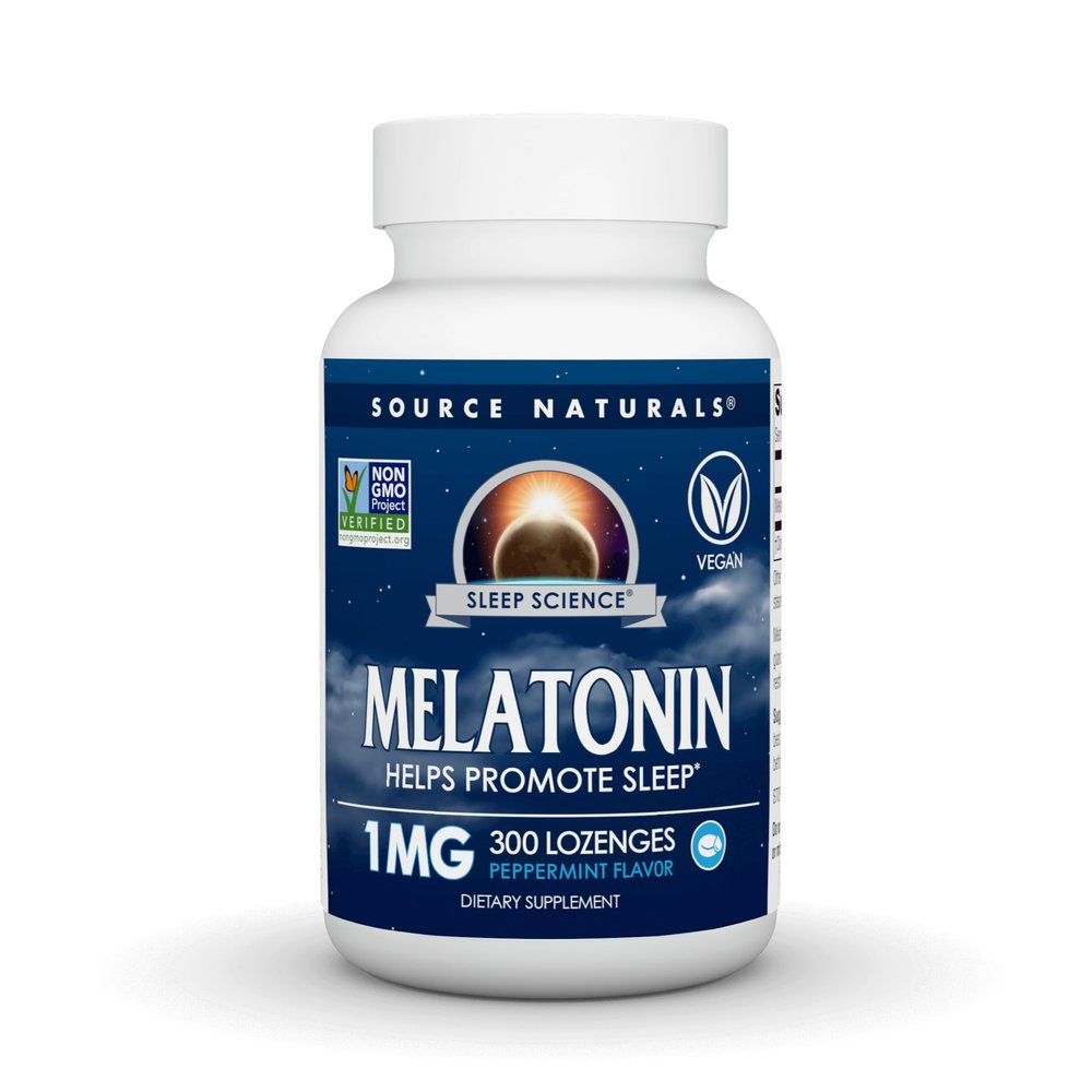 Source Naturals Melatonin Helps Promote Sleep* 1 mg - 300 Peppermint Flavored Lozenges