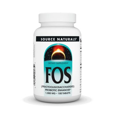 Source Naturals FOS 1000 mg Fructooligosaccharides Probiotic Enhancer - 100 Tablets