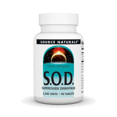 Source Naturals S-O-D, Superoxide Dismutase - Dietary Supplement - 90 Tablets