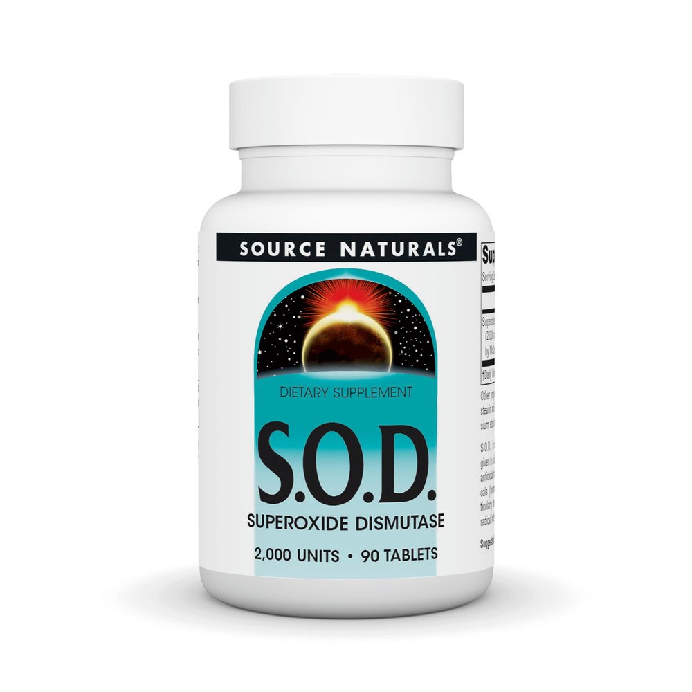 Source Naturals S-O-D, Superoxide Dismutase - Dietary Supplement - 90 Tablets
