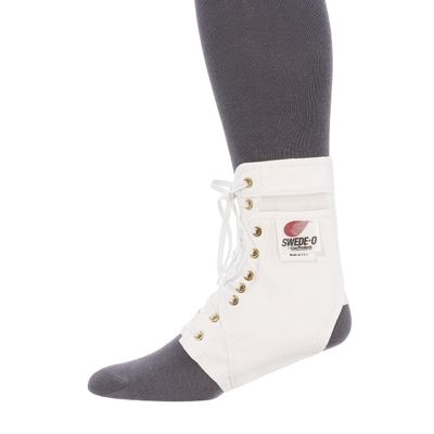 Swede-O Ankle Lok Support with Knit Tongue, Exclusive Lacing System Keeps Brace Tighter Longer, Side Stabilizers Provide Additional Ankle Support, Large, White