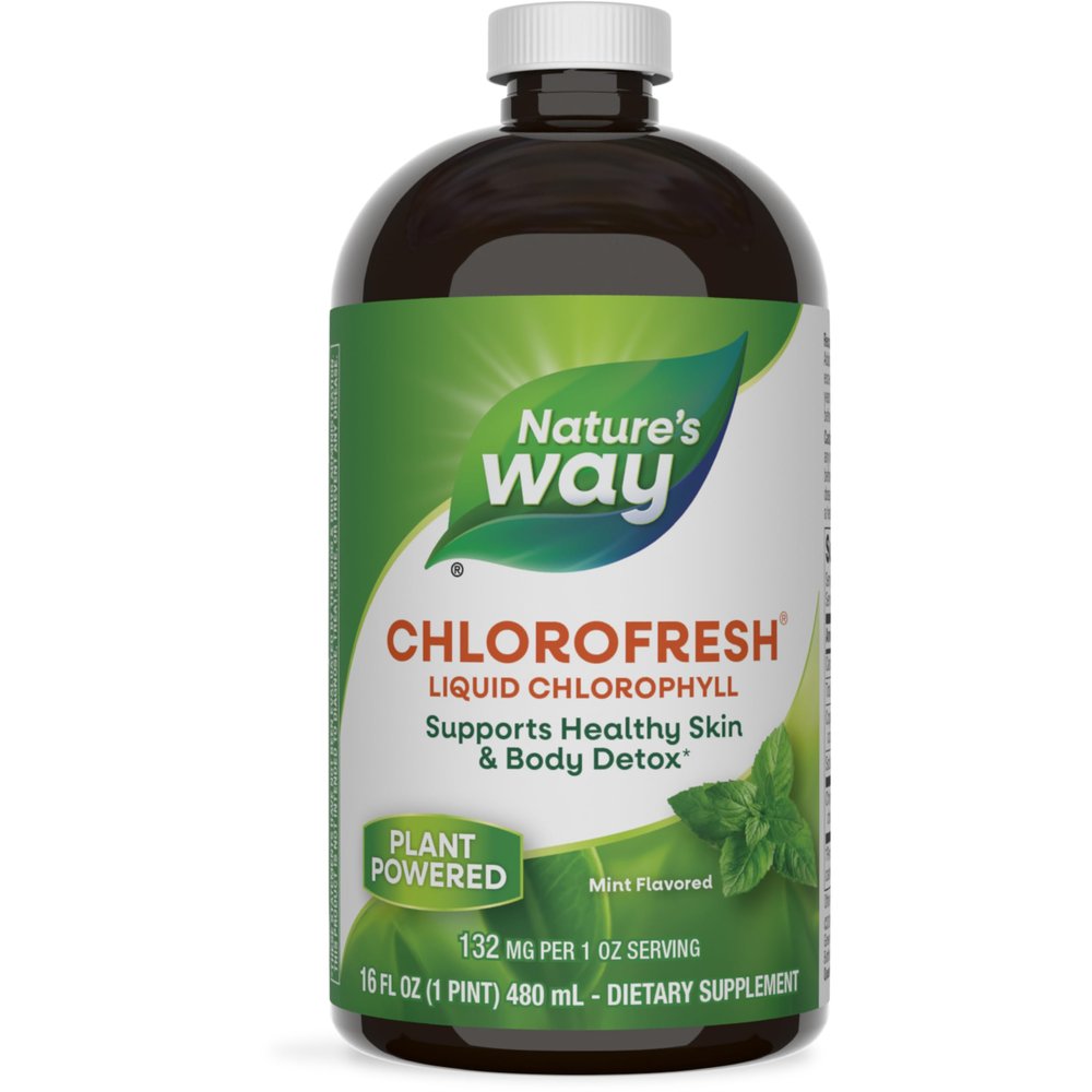 Nature's Way Chlorofresh, Liquid Chlorophyll, Supports Healthy Skin & Body Detox*, Internal Deodorant Supplement*, Supports Liver Detoxification Pathways*, Mint Flavored, 16 Fl. Oz