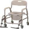 NOVA Medical Produs Rolling Shower Commode Chair with Locking Wheels and Removable Footrests, Over The Toilet Wheeled Commode,White, 1 Count view 1