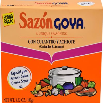 Goya Foods Sazn, Seasoning With Coriander & Annatto, 3.52 Oz