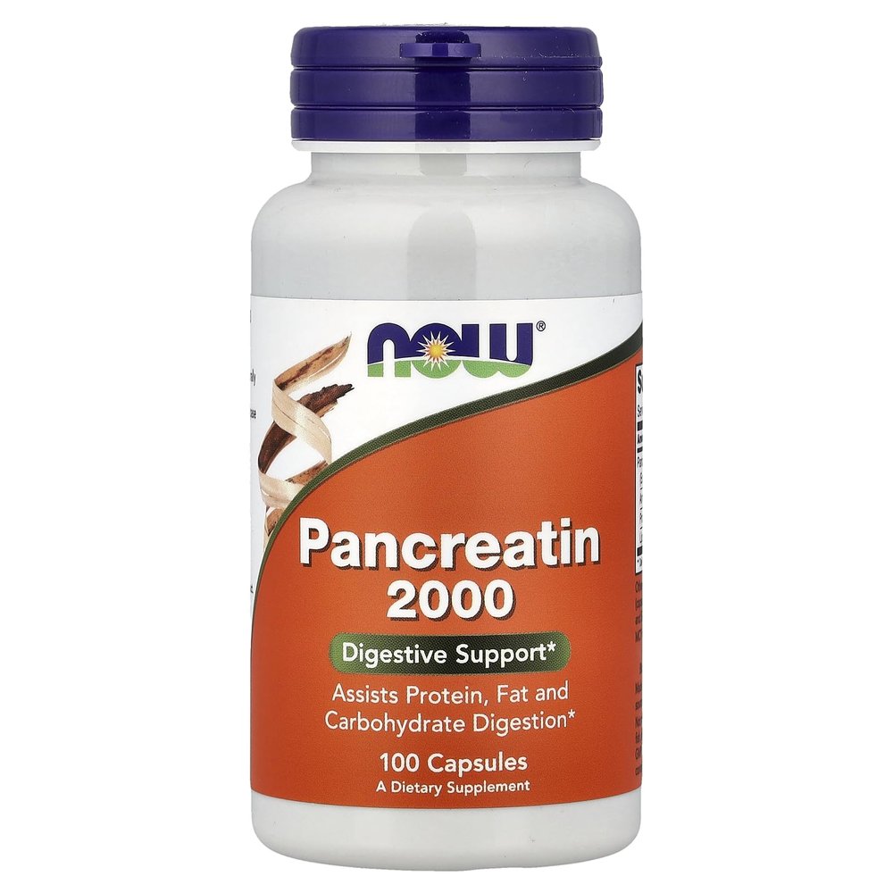 Now Foods Pancreatin 2000mg Capsules, 100 CT