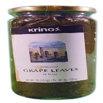 Krinos Imported Grape Leaves in Vinegar Brine - 6 Jars (16 oz ea)