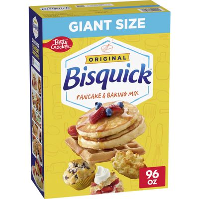 Betty Crocker Bisquick Pancake and Baking Mix, Original, Makes About 145 Pancakes, Giant Size, 96 oz