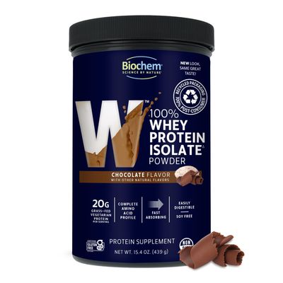 Biochem, Whey Protein Powder, 20g of Protein to Support Muscles and Intense Workouts, Chocolate, 15.4 oz