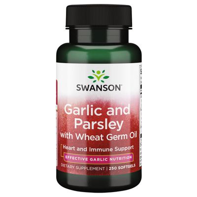 Swanson Garlic & Parsley - Promotes Heart Support and Immune Support - Garlic Oil and Parsley Seed Oil Supplement for Enhanced Wellness - (250 Softgels)