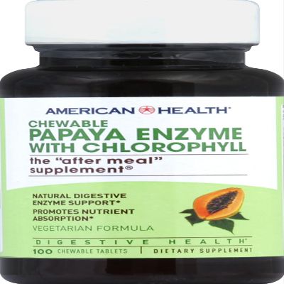 American Health Papaya Enzyme Chlorophyll, 100 ct