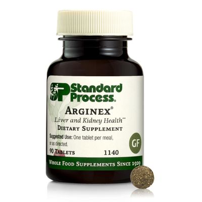 Standard Process Arginex - Liver & Kidney Health Supplement - Contains Antioxidant Vitamin A & Important Phytonutrients - Gluten-Free, Non-Dairy & Non-Soy - 90 Tablets (90 Servings)