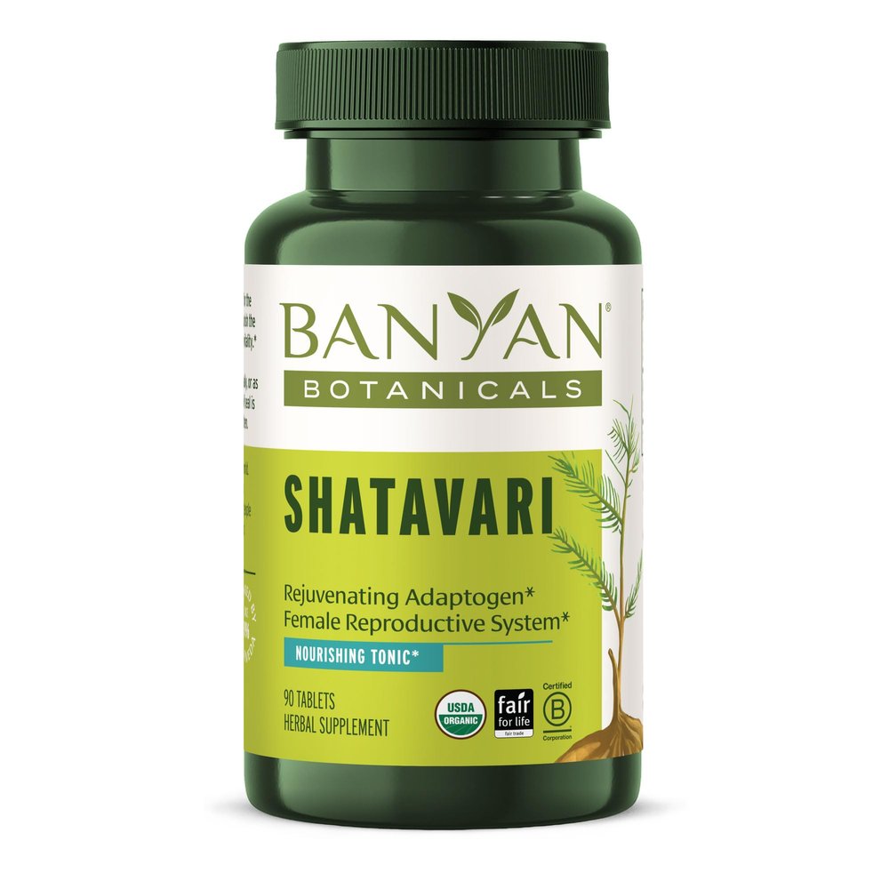 Banyan Botanicals Shatavari Tablets  Organic Asparagus Racemosus Root  Rejuvenating Adaptogen Tonic That Supports a Healthy Reproductive System*  90 Tablets  Non GMO Sustainably Sourced Vegan