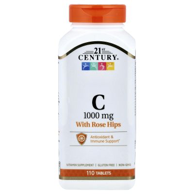 21st Century Natural C 1000 with Rose Hips Caplets, 110 Count (22383)