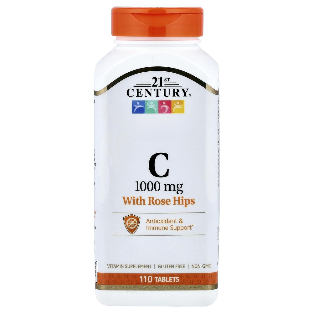 21st Century Natural C 1000 with Rose Hips Caplets, 110 Count (22383)