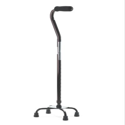 Medline Quad Cane, Small Base, Black - Reliable Mobility Aid for Stability and Balance, Supports up to 300 lbs, Pack of 2