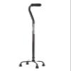 Medline Quad Cane, Small Base, Black - Reliable Mobility Aid for Stability and Balance, Supports up to 300 lbs, Pack of 2 view 1