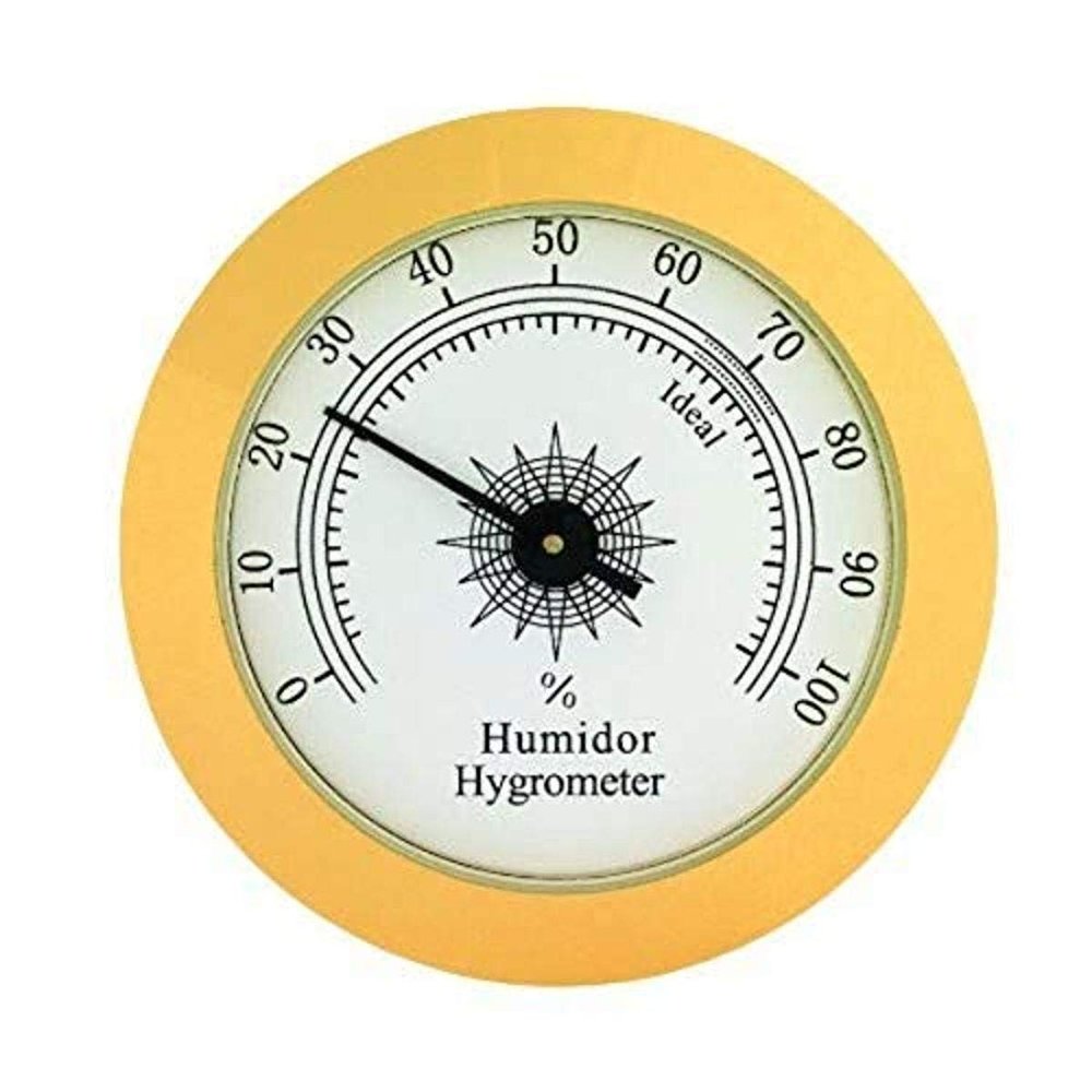 Analog Hygrometer, Round Glass Analog Hygrometer for Cigar Humidors, Accurate, Reliable, and Attractive Look
