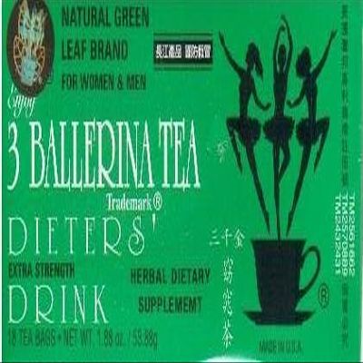 3 Ballerina Tea Dieters' Drink Extra Strength 144 Tea Bags (In 8 Boxes)