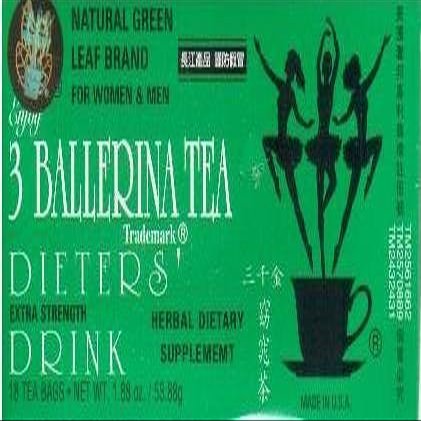 3 Ballerina Tea Dieters' Drink Extra Strength 144 Tea Bags (In 8 Boxes)