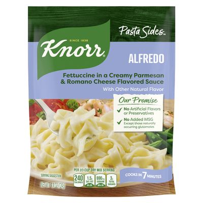 Knorr Pasta Sides For Delicious Quick Pasta Side Dishes Fettuccine Alfredo No Artificial Flavors, No Preservatives, No Added MSG 4.4 oz, Pack of 12