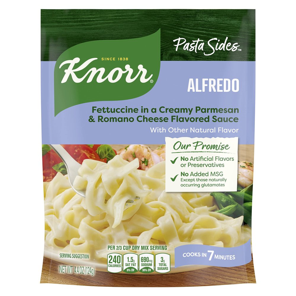 Knorr Pasta Sides For Delicious Quick Pasta Side Dishes Fettuccine Alfredo No Artificial Flavors, No Preservatives, No Added MSG 4.4 oz, Pack of 12