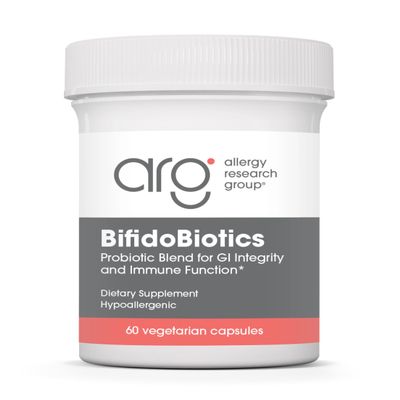 ARG BifidoBiotics with LactoSpore - Probiotic Blend - Supports Digestive Health - Helps Maintain Intestinal Balance - Dairy-Free Probiotics - Vegetarian & Hypoallergenic - 60 Servings - 60 Capsules