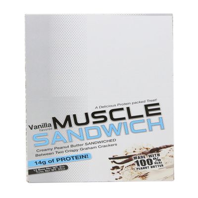 Muscle Foods Muscle Sandwich, Peanut Butter Vanilla, 12-Count Net wt.2.0 oz