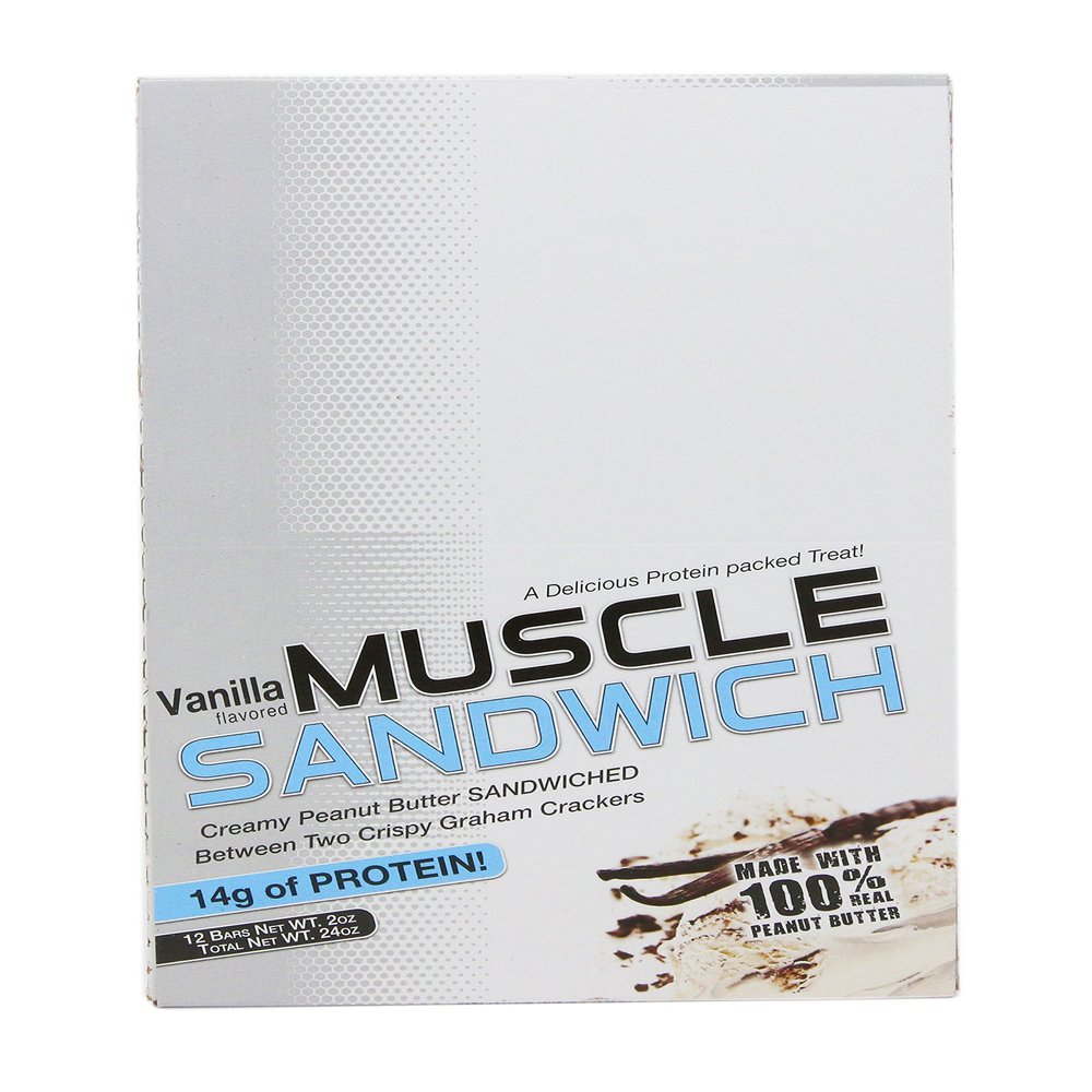 Muscle Foods Muscle Sandwich, Peanut Butter Vanilla, 12-Count Net wt.2.0 oz