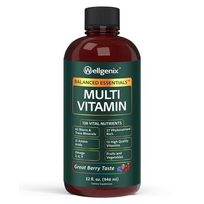 Wellgenix Balanced Essentials Liquid Nutritional Supplement, 32 Ounces - Very Berry (Packaging May Vary)