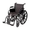 DMI Transport Chair Travel Wheelchair with Solid Steel Construction, Padded Removable Armrests, Easy to Fold and Store, Push-to-Lock Brakes, Silver and Black view 2