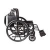 DMI Transport Chair Travel Wheelchair with Solid Steel Construction, Padded Removable Armrests, Easy to Fold and Store, Push-to-Lock Brakes, Silver and Black view 3