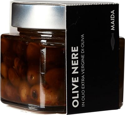 Black Olives Preserved in EVOO - Maida Farm, Campania, Italy