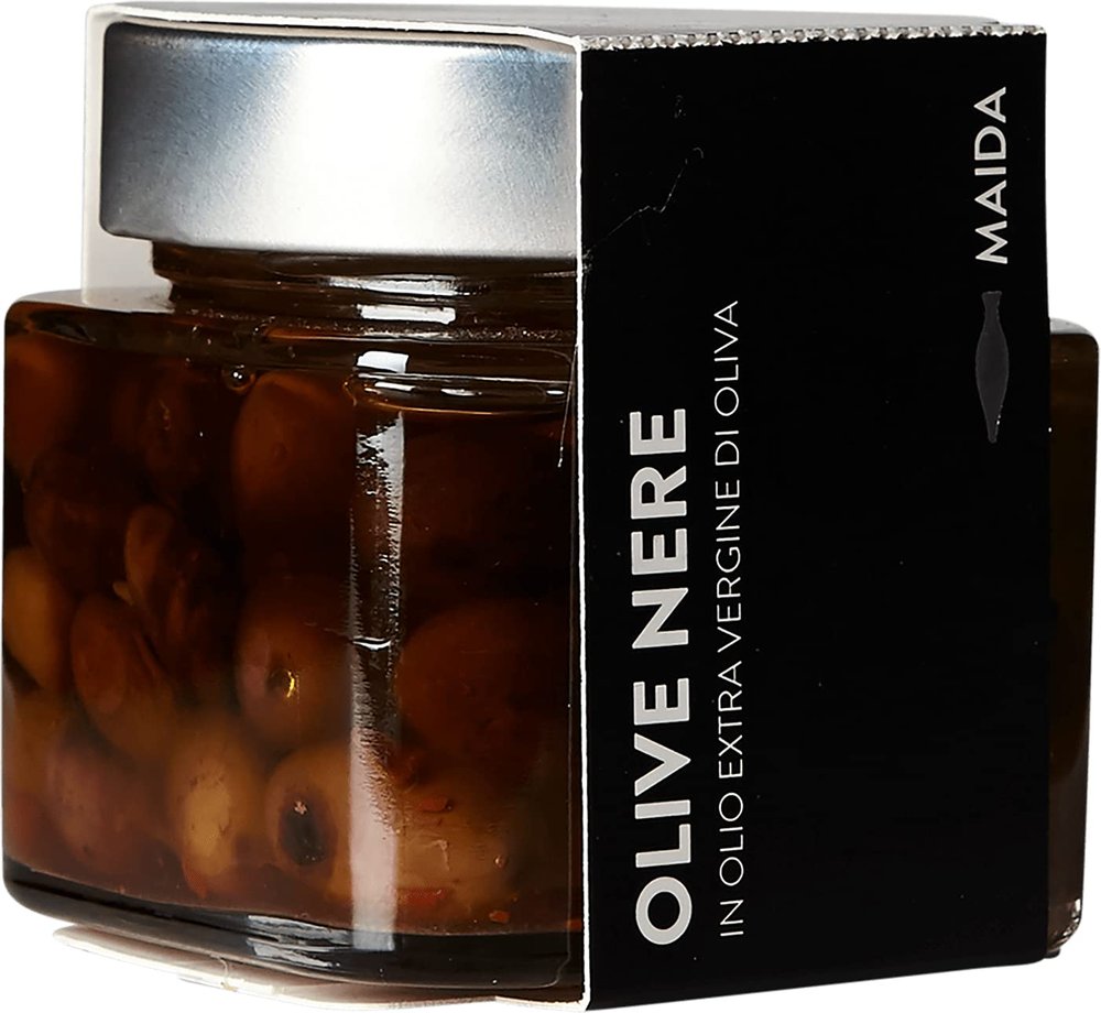 Black Olives Preserved in EVOO - Maida Farm, Campania, Italy