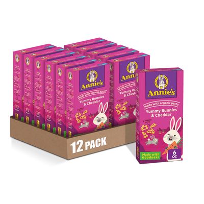 Annie's Yummy Bunnies and Cheddar, Made with Real Cheese and Organic Pasta, 6 oz (Pack of 12)