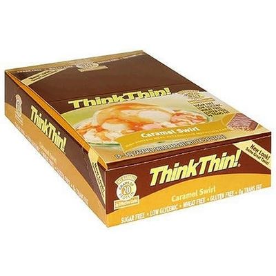 thinkThin Protein Bar, Caramel Swirl, 2.1-Ounce Bars (Pack of 10)