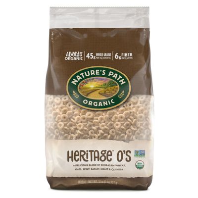 Nature's Path Organic Heritage O's Cereal, 32 oz (Pack of 6), Non-GMO, Earth Friendly Packaging