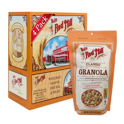 Bob's Red Mill Classic Granola, 12oz (Pack of 4) - Whole Grain, Kosher