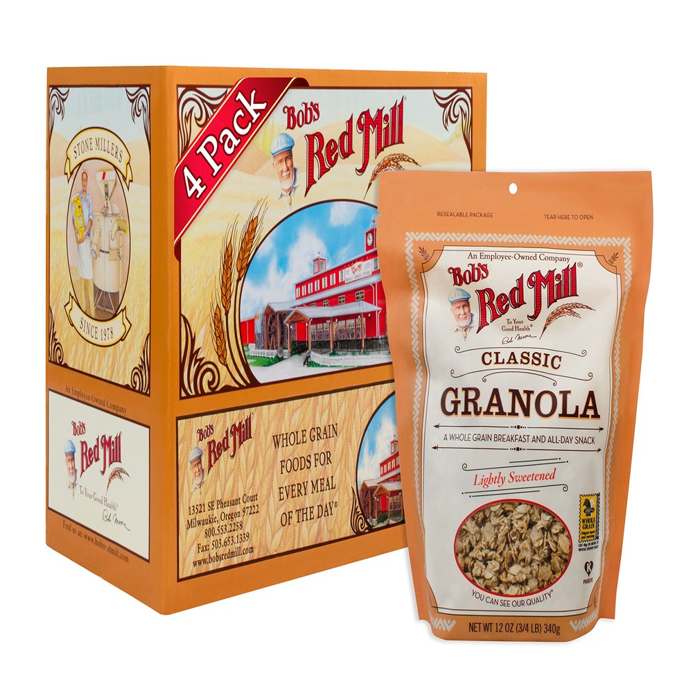 Bob's Red Mill Classic Granola, 12oz (Pack of 4) - Whole Grain, Kosher
