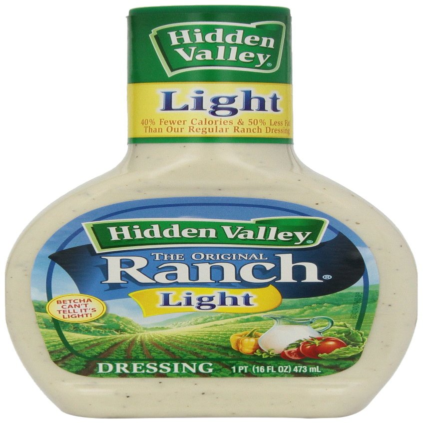 Hidden Valley Ranch Dressing, Light Original, 16-Ounce Bottles (Pack of 6)